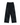 Back view of black pants with dual patch pockets and elastic waist