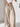 Beige wide-leg pants with high waist, front view