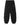 Black pants shown folded with drawstring waist