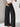 Black wide-leg pants with high waist for women