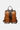 Brown leather backpack on a white background