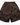 Rear view of coffee brown cargo shorts showing single back pocket and gathered elastic waistband