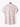 Short-sleeve button-up shirt with abstract beige and white print, back view on hanger