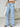A blue and white striped pants for women