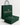 Green 'Beige Rue' branded shopping bag and box on a white background