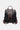 Black leather backpack with brown accents back view