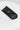 Black leather pouch with a silver button on a white surface
