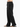 Black linen pants worn by a person on a white background