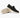 Black loafers with beige soles on a white background