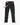 Black men’s cotton cargo pants with multiple pockets and beige belt, laid flat with drawstring ankles on white background
