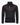 Black men’s long sleeve polo shirt with button placket, chest pocket, and slim fit on a clean background