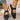 Black shoes with white soles