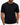 Black textured round-neck men’s short-sleeve poly-spandex T-shirt, front view