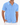 Blue classic button-down short-sleeve shirt with textured knit and white trim, front view
