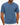 Blue textured round-neck men’s short-sleeve poly-spandex T-shirt, front view