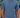 Blue textured round-neck men’s short-sleeve poly-spandex T-shirt, front view