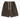 Brown knee-length drawstring shorts with side pockets on a clean background