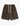 Brown knee-length drawstring shorts with side pockets on a clean background
