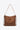 Brown leather shoulder bag on a white background