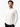 Close-up of man wearing ribbed white long sleeve shirt with split collar