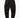 Flat lay front view of black cargo joggers with zip and flap pockets