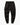 Flat lay front view of black cargo joggers with zip and flap pockets