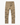 Flat lay of men’s khaki cotton cargo pants with button waist and flap pockets on a clean background