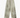 Front view of beige drawstring pants with wide leg and faded wash