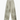 Front view of beige drawstring pants with wide leg and faded wash