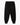 Front view of black cargo joggers with zip pockets and belt detail