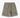 Front view of sage green men's distressed drawstring shorts with elastic waistband and slanted pockets
