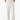 Front view of white cotton-linen men’s lounge pants with drawstring and pockets on plain background
