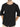 Full front-facing image of black cotton shirt with sleeves rolled up