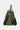 Green backpack with brown straps side view