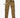 Khaki men’s cotton cargo pants with multiple pockets and beige belt, laid flat with drawstring ankles on white background