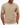 Khaki textured round-neck men’s short-sleeve poly-spandex T-shirt, front view