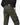 Man wearing olive green cotton cargo pants with multiple pockets and black belt, hands in pockets back view