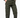 Man wearing olive green cotton cargo pants with multiple pockets and black belt, hands in pockets on a clean background