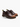 Men’s rich brown leather derby shoes with round toe and yellow-stitched sole”