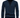 Navy blue button-down v-neck cotton cardigan over white shirt with sleeves down