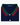Navy short-sleeve polo shirt with red and green contrast collar and sleeve cuffs, button placket zoom