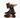 Pair of black and brown leather boots on a white background