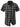 Men's black and grey plaid short sleeve shirt displayed flat – button front, pointed collar