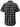 Back view of men's black and grey plaid short sleeve shirt – flat lay product image