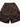 Rear view of coffee brown cargo shorts showing single back pocket and gathered elastic waistband