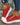 Red canvas with white soles