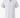 White cotton button-up shirt on flat surface, front view