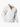 White ribbed long sleeve sweatshirt with tan buttoned collar and elbow accents