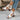 White sandals with brown block-heels