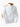 White zip-up sweatshirt with tan accents on collar and elbows